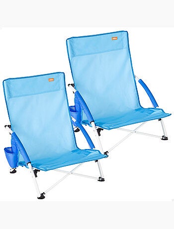 Lot de 2 chaises de plage basses fixes 50x49x66 cm