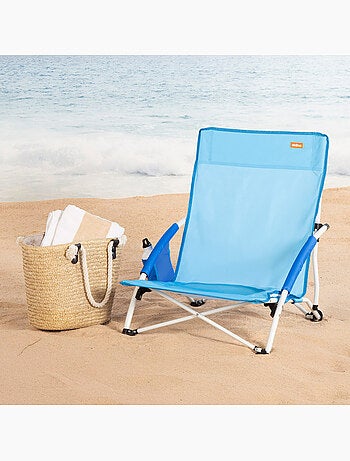 Lot de 2 chaises de plage basses fixes 50x49x66 cm