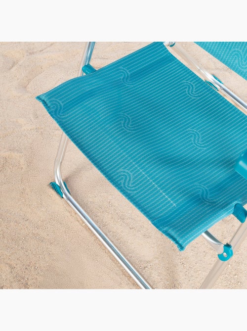 Lot de 2 chaises de plage hautes multipositions 46x67x110 cm - Kiabi Lot de 2 chaises de plage hautes multipositions 46x67x110 cm - Kiabi
