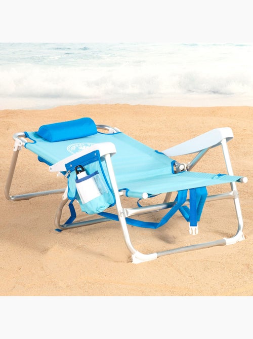 Lot de 2 chaises de plage multipositions moyennes 50x54x80 cm avec poches - Kiabi