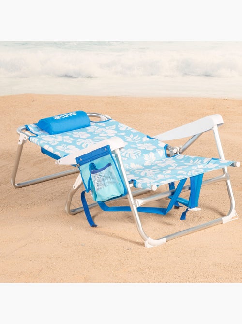 Lot de 2 chaises de plage multipositions moyennes (50x54x80 cm) avec poches - Kiabi