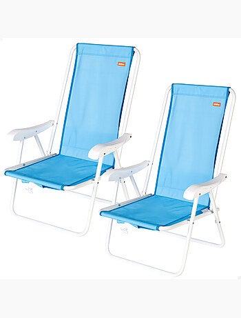 Lot de 2 chaises de plage semi-fixes 44x40x81 cm