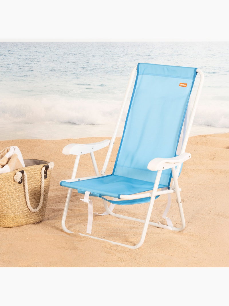 Lot de 2 chaises de plage semi-fixes 44x40x81 cm Bleu - Kiabi
