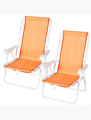 Lot de 2 chaises de plage semi-fixes 44x40x81 cm