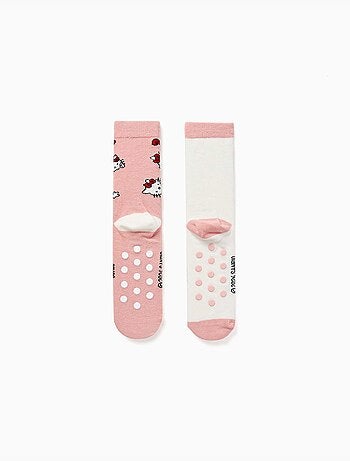 Lot de 2 chaussettes antidérapantes avec imprimés Hello Kitty