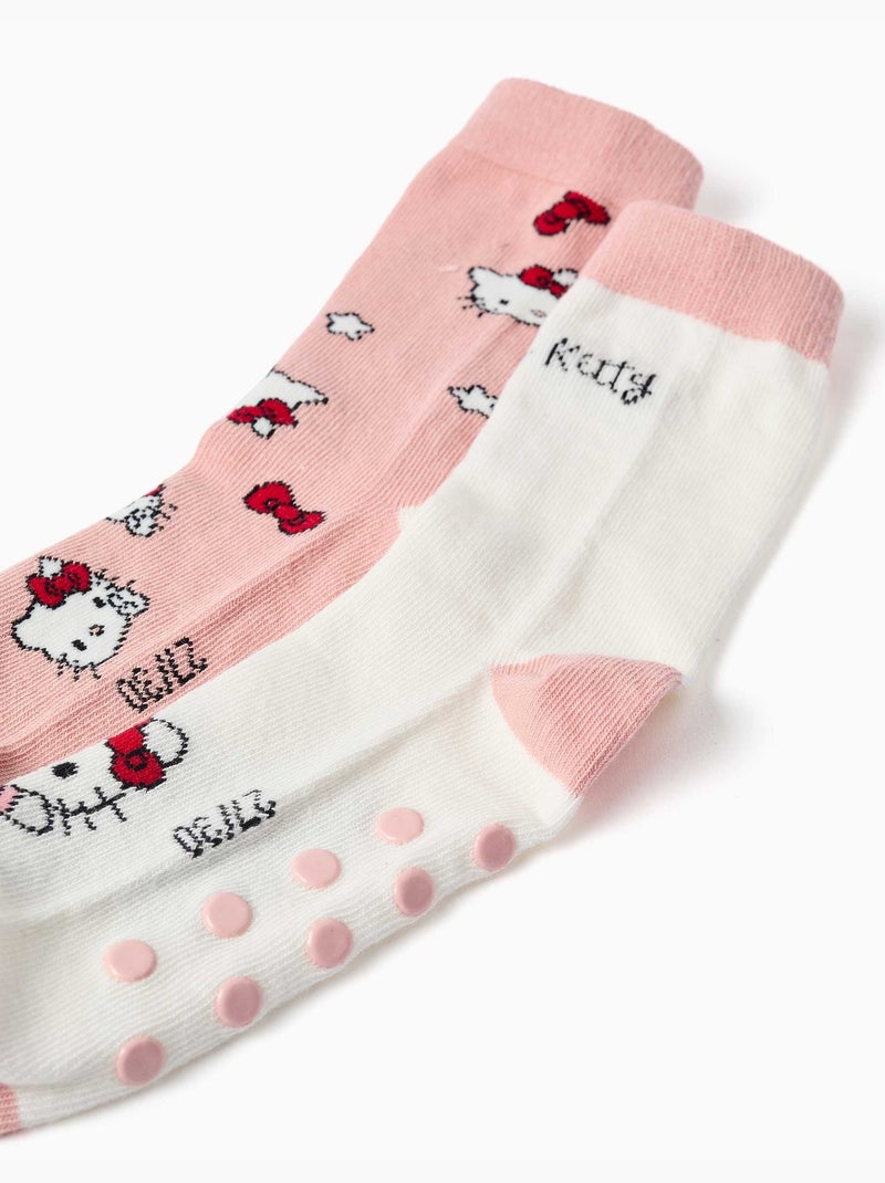 Lot de 2 chaussettes antidérapantes avec imprimés Hello Kitty Multicolore - Kiabi