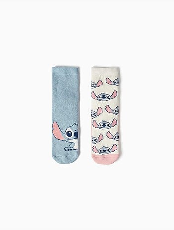 Lot de 2 chaussettes antidérapantes en éponge avec stitch