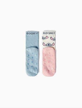 Lot de 2 chaussettes antidérapantes en éponge avec stitch