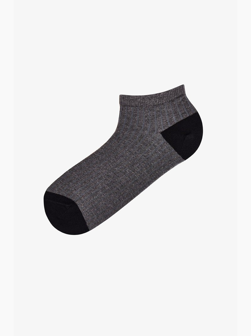 Lot de 2 chaussettes courtes comfort penti Gris Noir - Kiabi