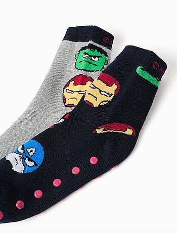 Lot de 2 chaussettes en éponge antidérapantes avec marvel heroes