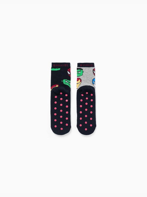 Lot de 2 chaussettes en éponge antidérapantes avec Marvel Heroes - Kiabi