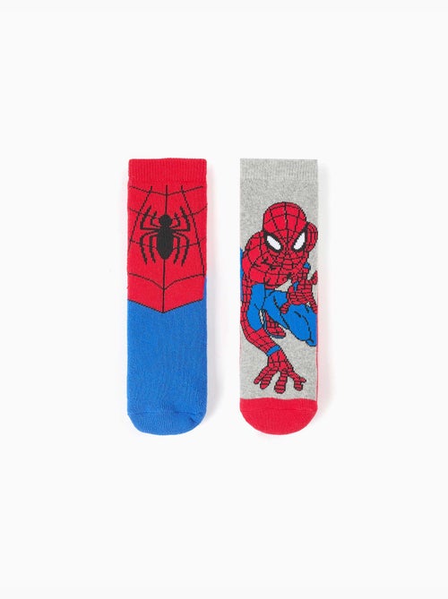 Lot de 2 chaussettes en éponge antidérapantes avec spider-man - Kiabi