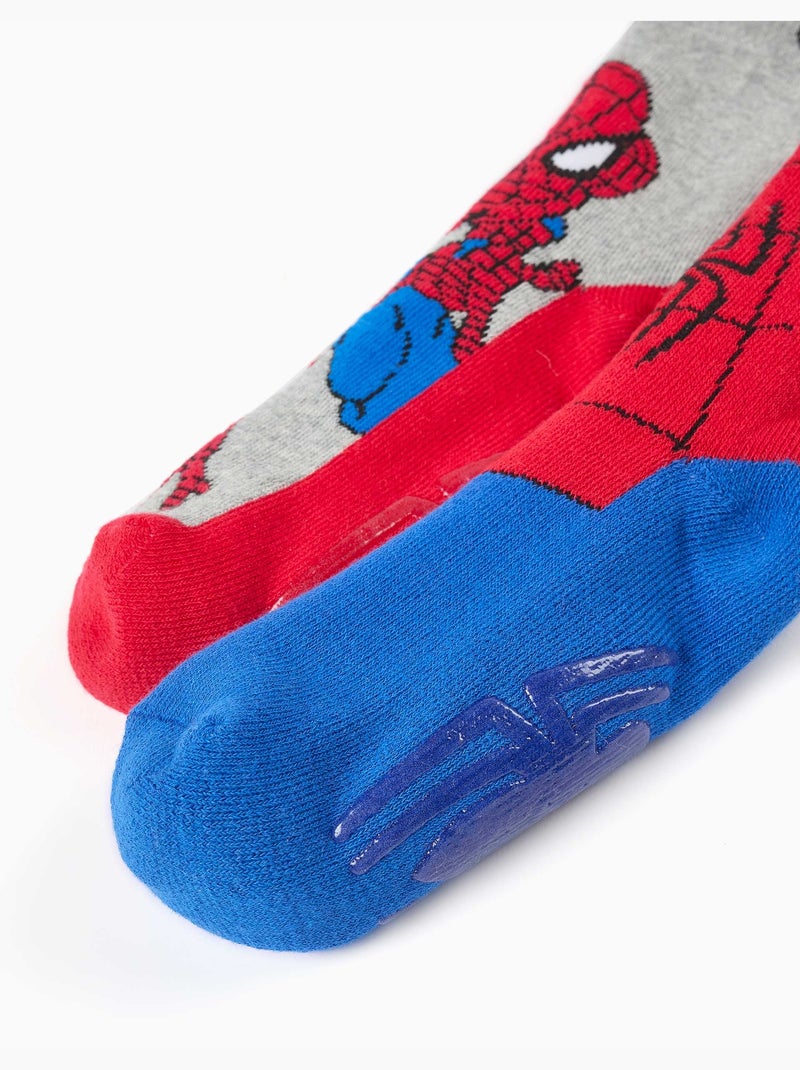 Lot de 2 chaussettes en éponge antidérapantes avec spider-man Multicolore - Kiabi