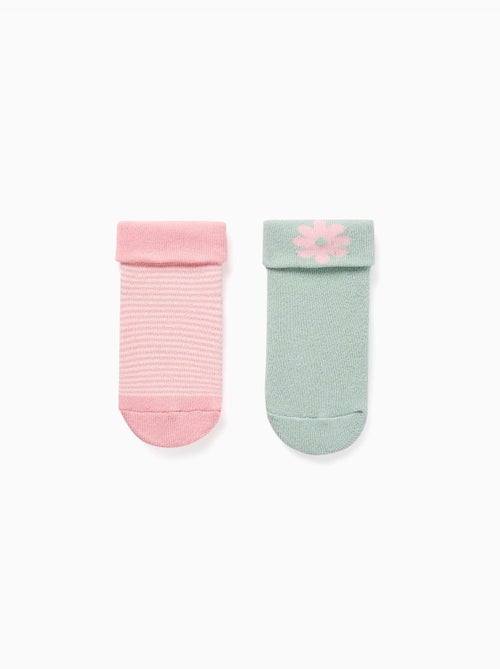 Lot de 2 chaussettes en éponge antidérapantes - Kiabi