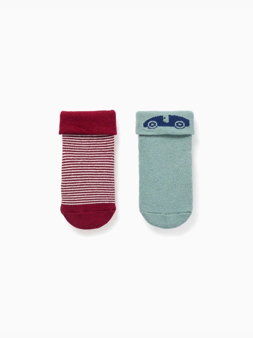 Lot de 2 chaussettes en éponge antidérapantes - Kiabi