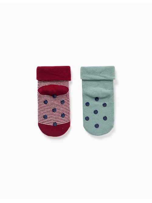 Lot de 2 chaussettes en éponge antidérapantes - Kiabi