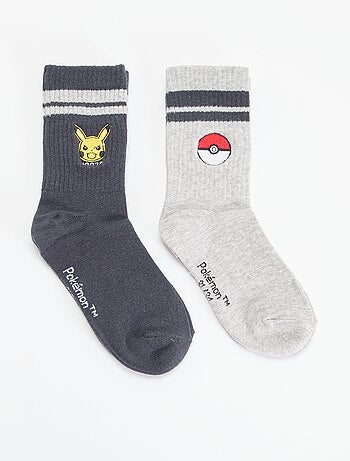Lot de 2 chaussettes fantaisies 'Pokémon' 'Pikachu' et 'Pokéball'