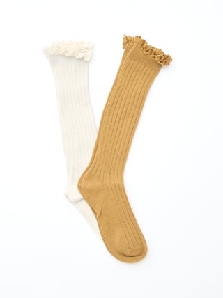 Lot de 2 chaussettes hautes en dentelle