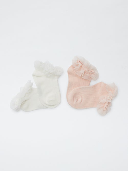 Lot de 2 chaussettes volantées - Kiabi