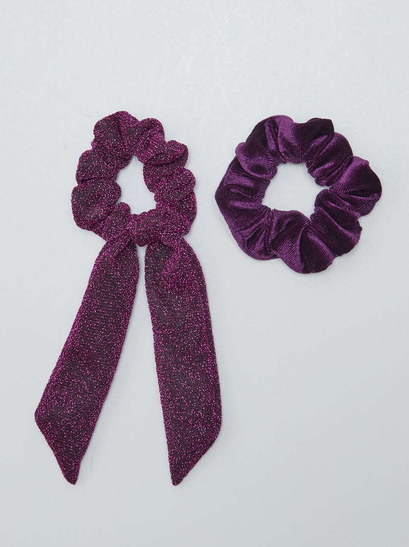 Lot de 2 chouchous 'Halloween' Violet - Kiabi