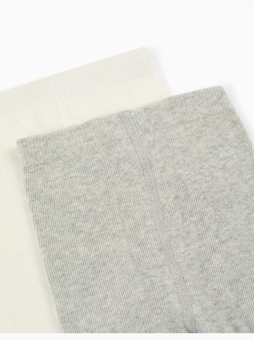 Lot de 2 collants à pois/maille torsadée - Kiabi