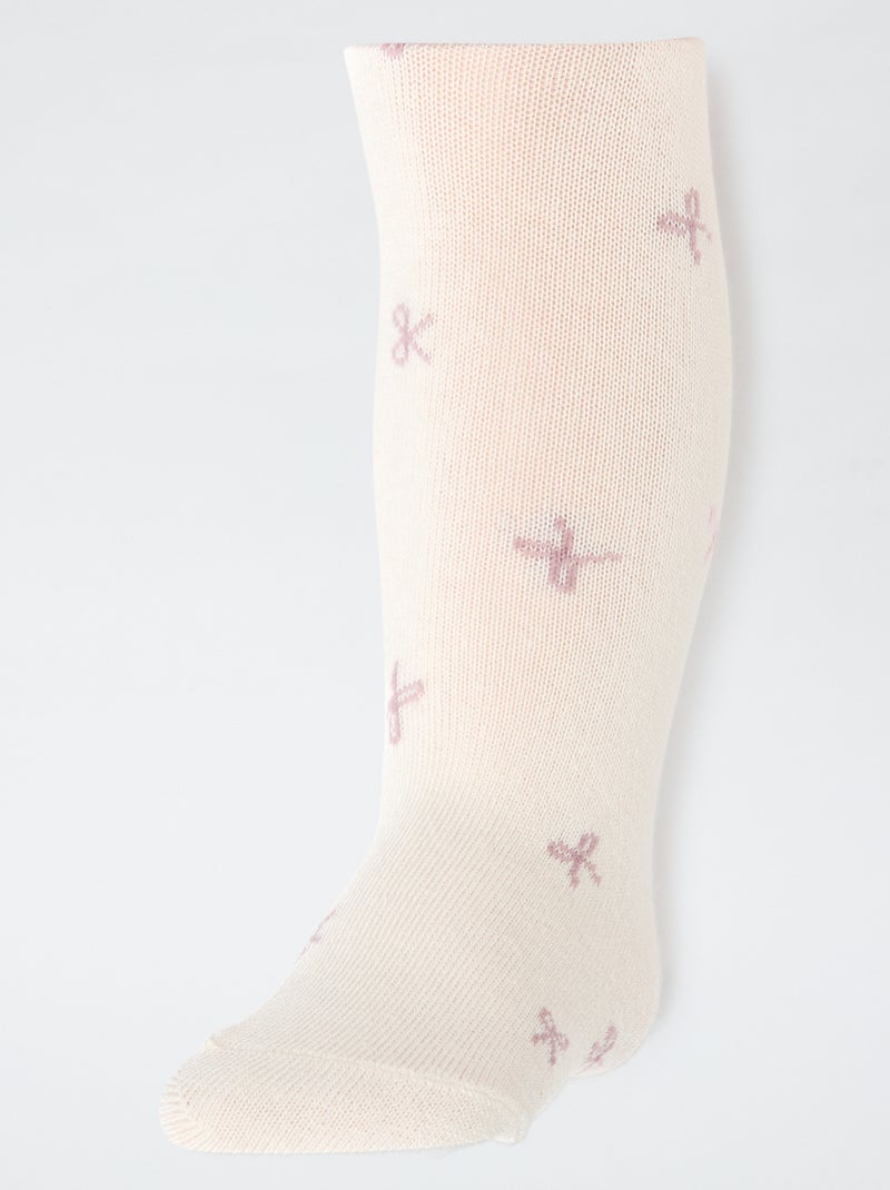 Lot de 2 collants chaud jersey Rose - Kiabi