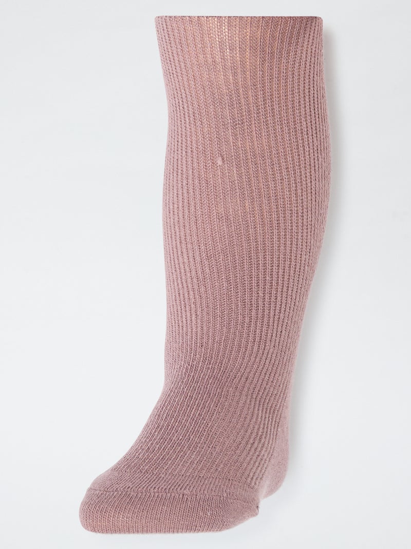 Lot de 2 collants chaud jersey Rose - Kiabi