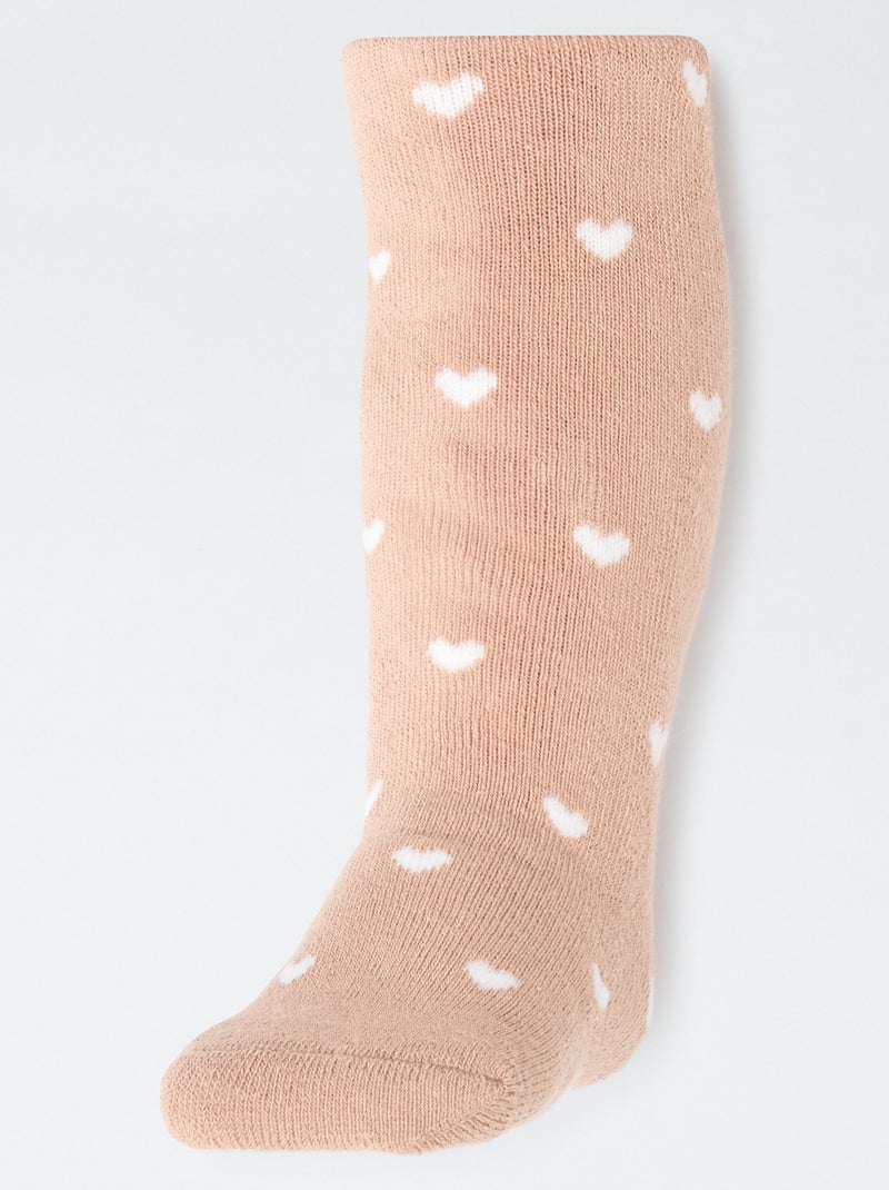 Lot de 2 collants chauds Beige - Kiabi