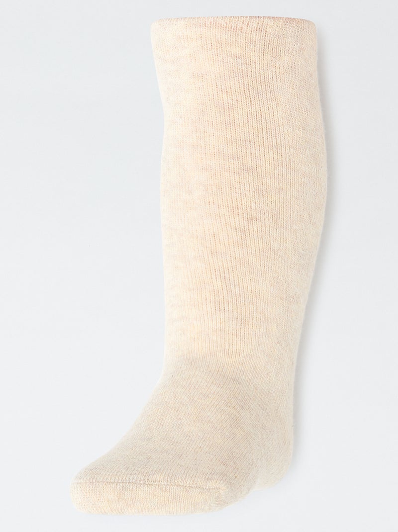 Lot de 2 collants chauds Beige - Kiabi