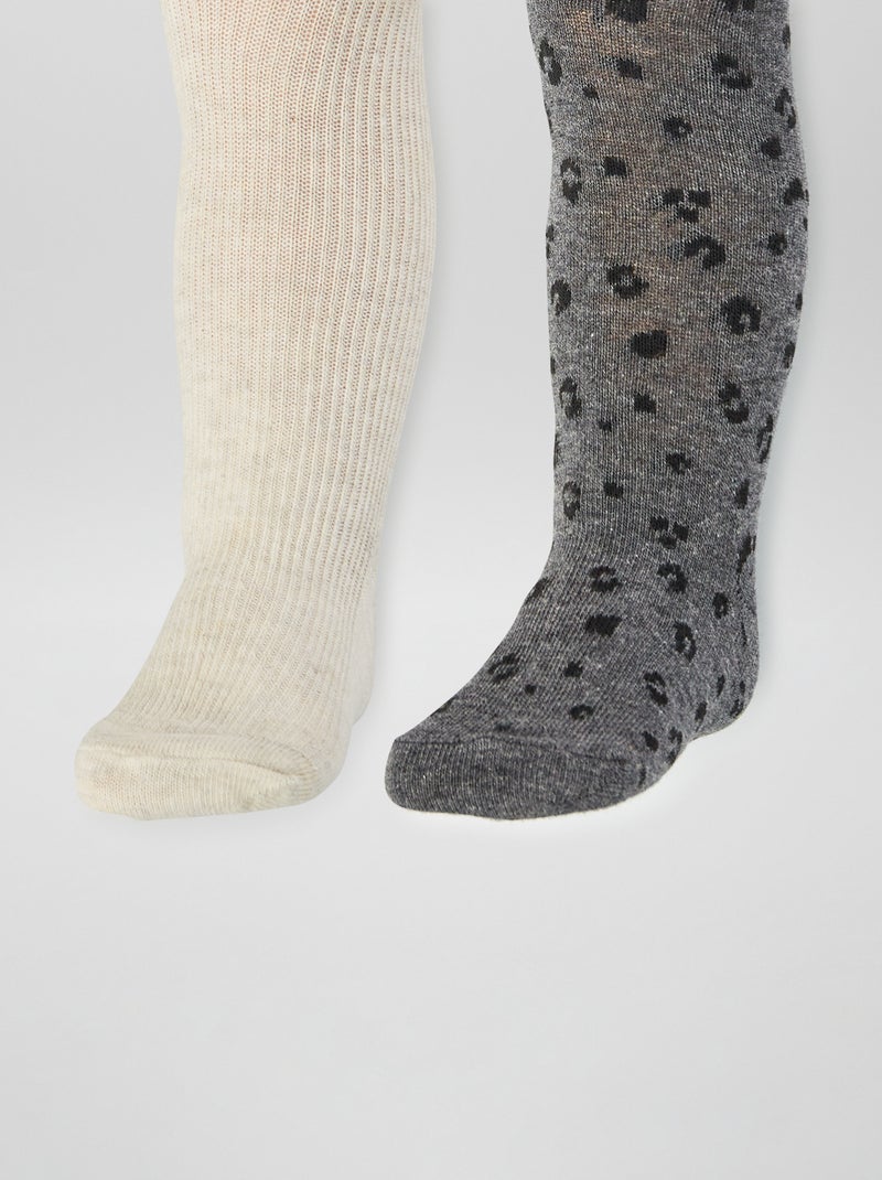 Lot de 2 collants chauds Gris - Kiabi
