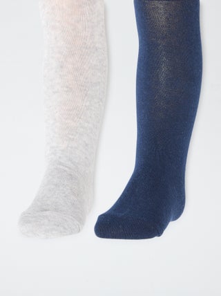 Lot de 2 collants en jersey uni