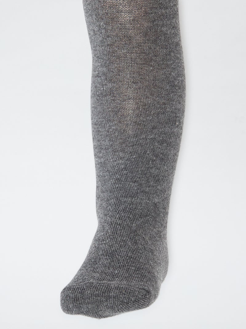 Lot de 2 collants en jersey uni Noir - Kiabi