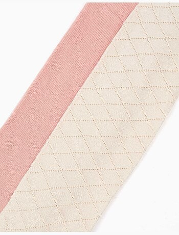 Lot de 2 collants en maille unie/ajourée