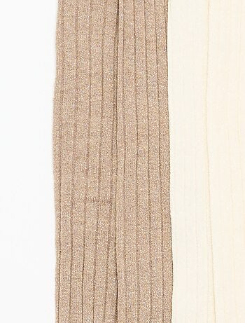Lot de 2 collants en matière côtelée
