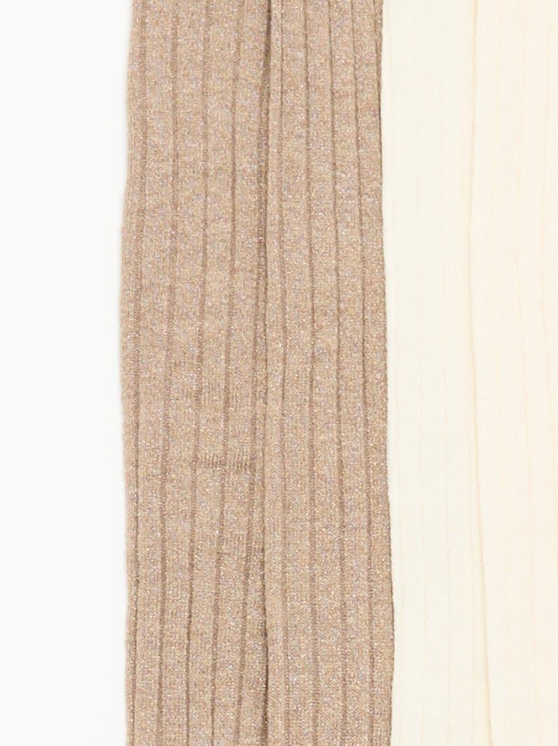 Lot de 2 collants en matière côtelée Beige - Kiabi