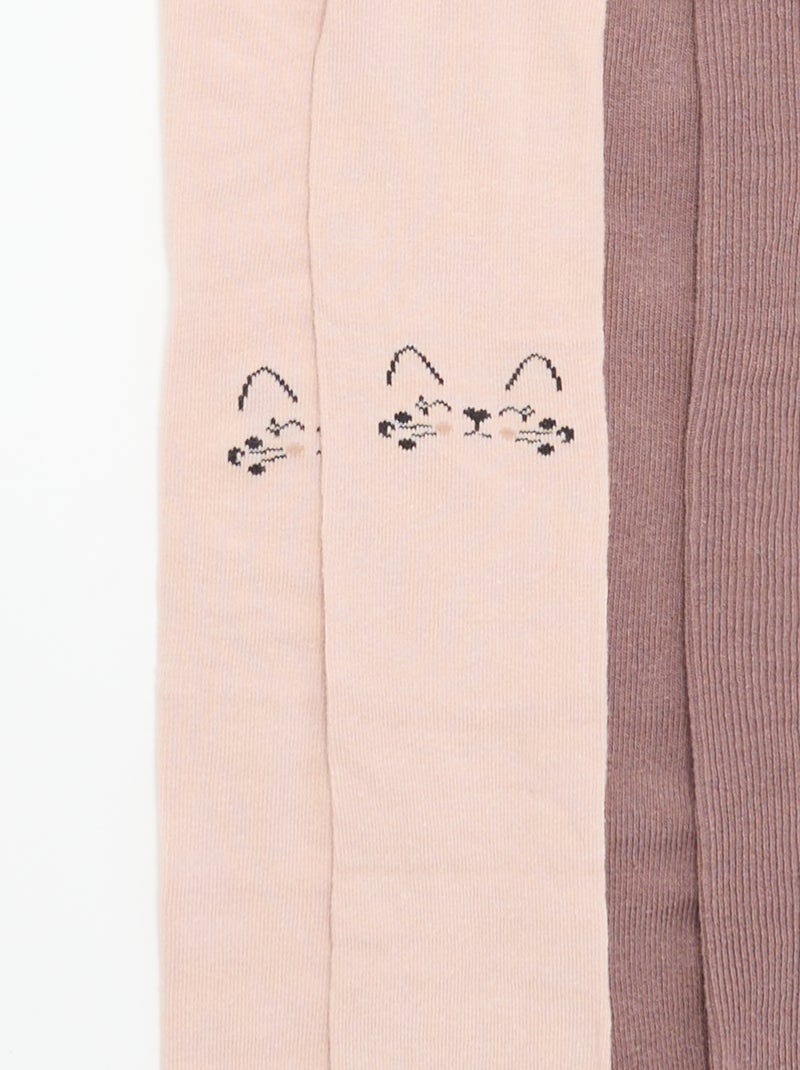 Lot de 2 collants fantaisie Rose - Kiabi