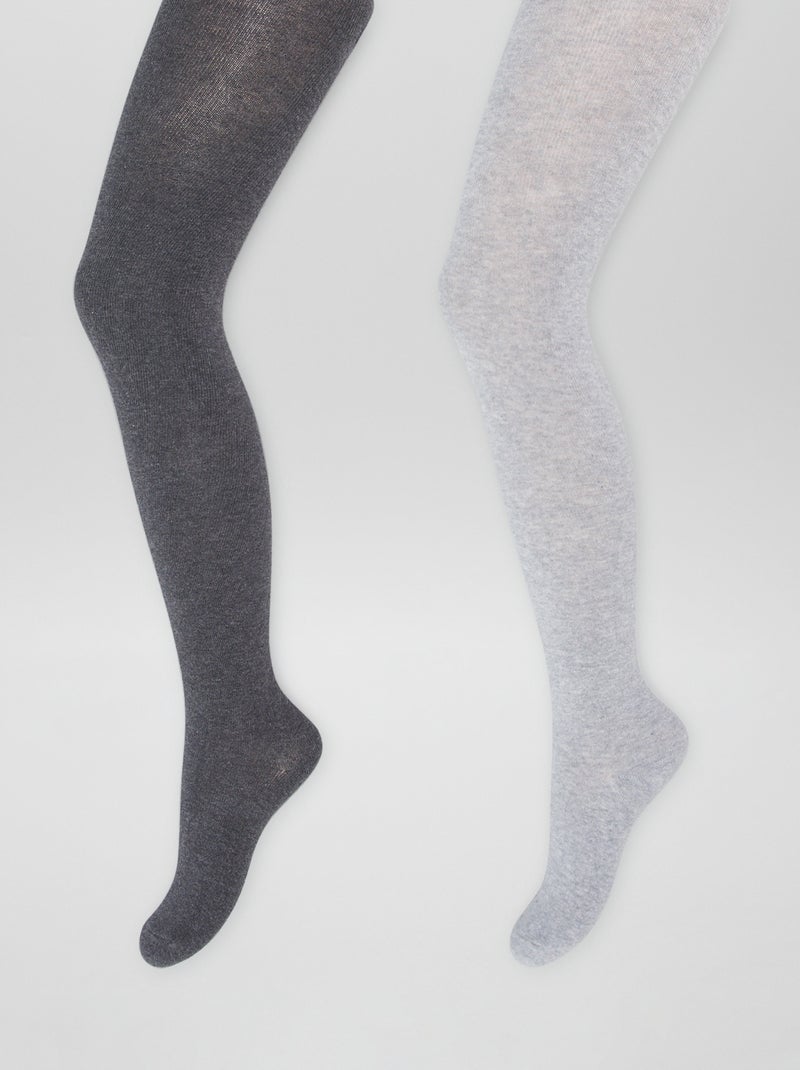 Lot de 2 collants Gris - Kiabi