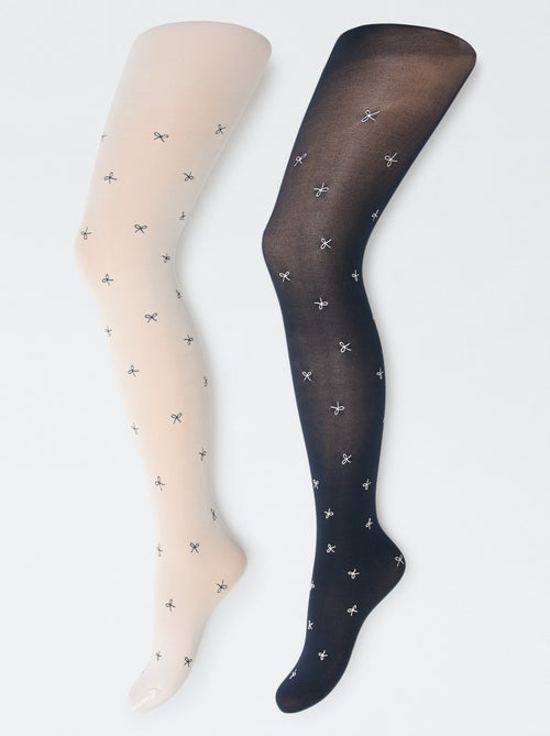 Lot de 2 collants légers imprimés - Kiabi