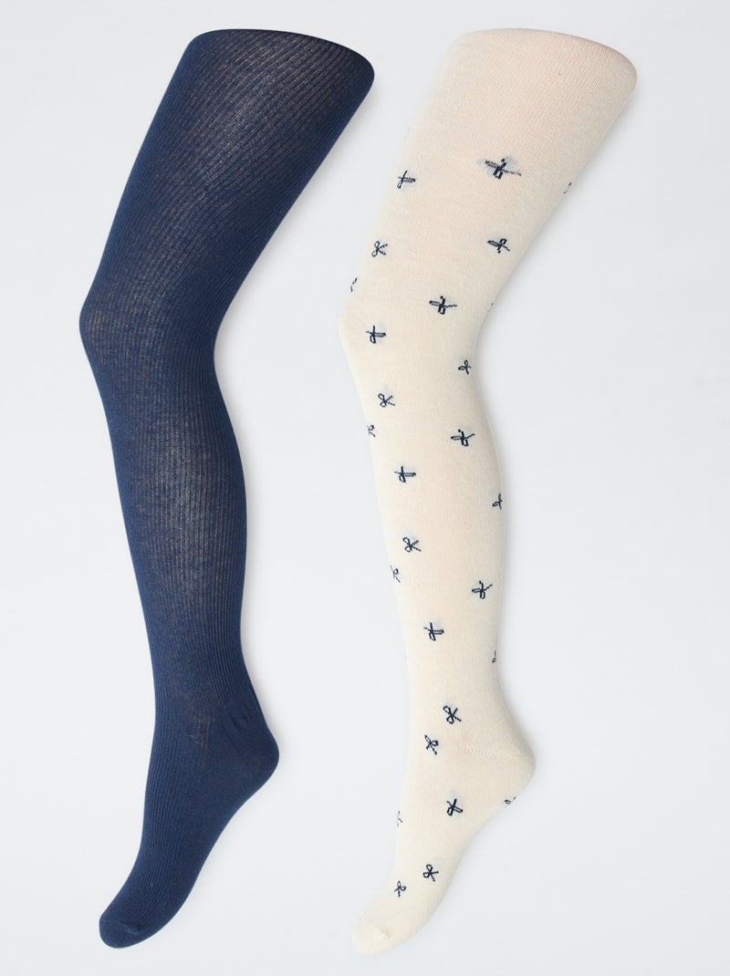 Lot de 2 collants 'noeud' Noir - Kiabi