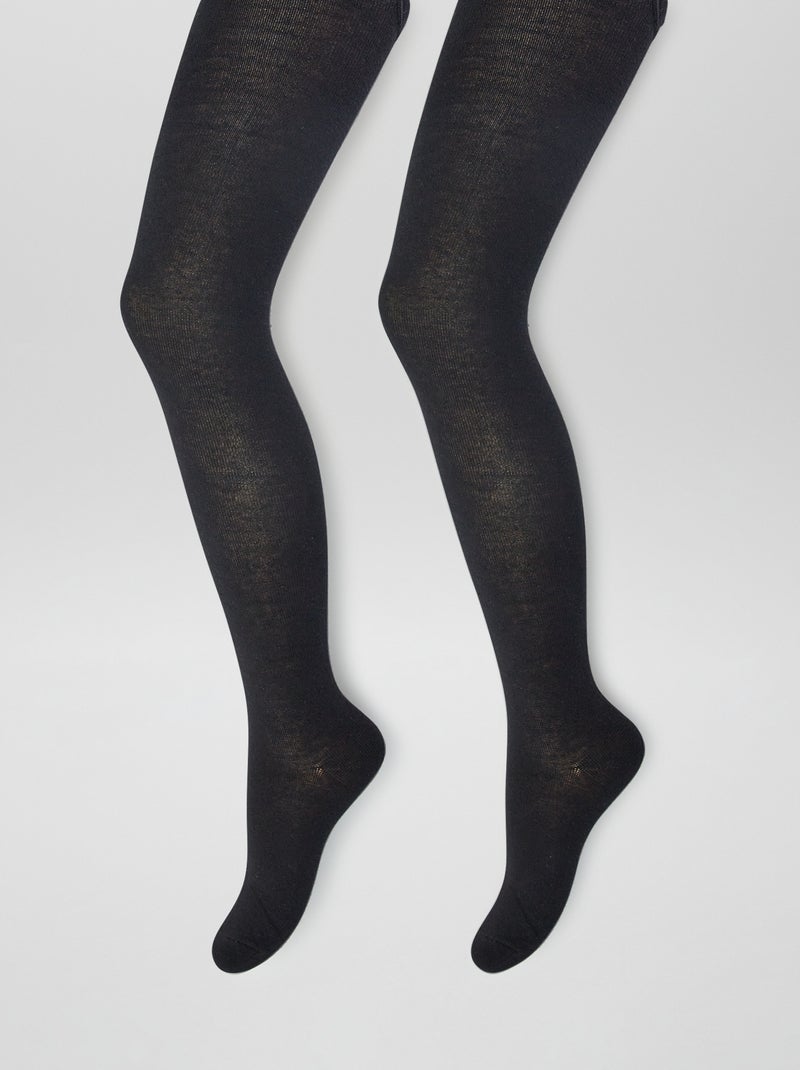 Lot de 2 collants Noir - Kiabi