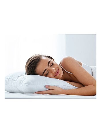 Lot de 2 Coussin décoration Blancs, Fibres Creuses Moelleuses, pour Canapé, Lit