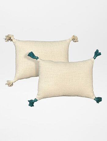 Lot de 2 coussins avec pompons