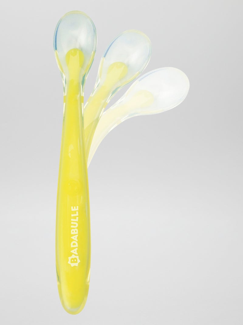 Lot de 2 cuillères en silicone 'Badabulle' bleu/jaune - Kiabi