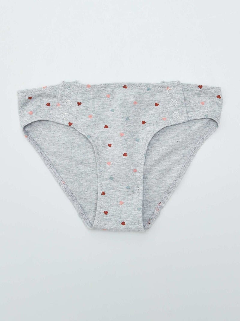 Lot de 2 culottes - collection facile à enfiler Gris/rose - Kiabi