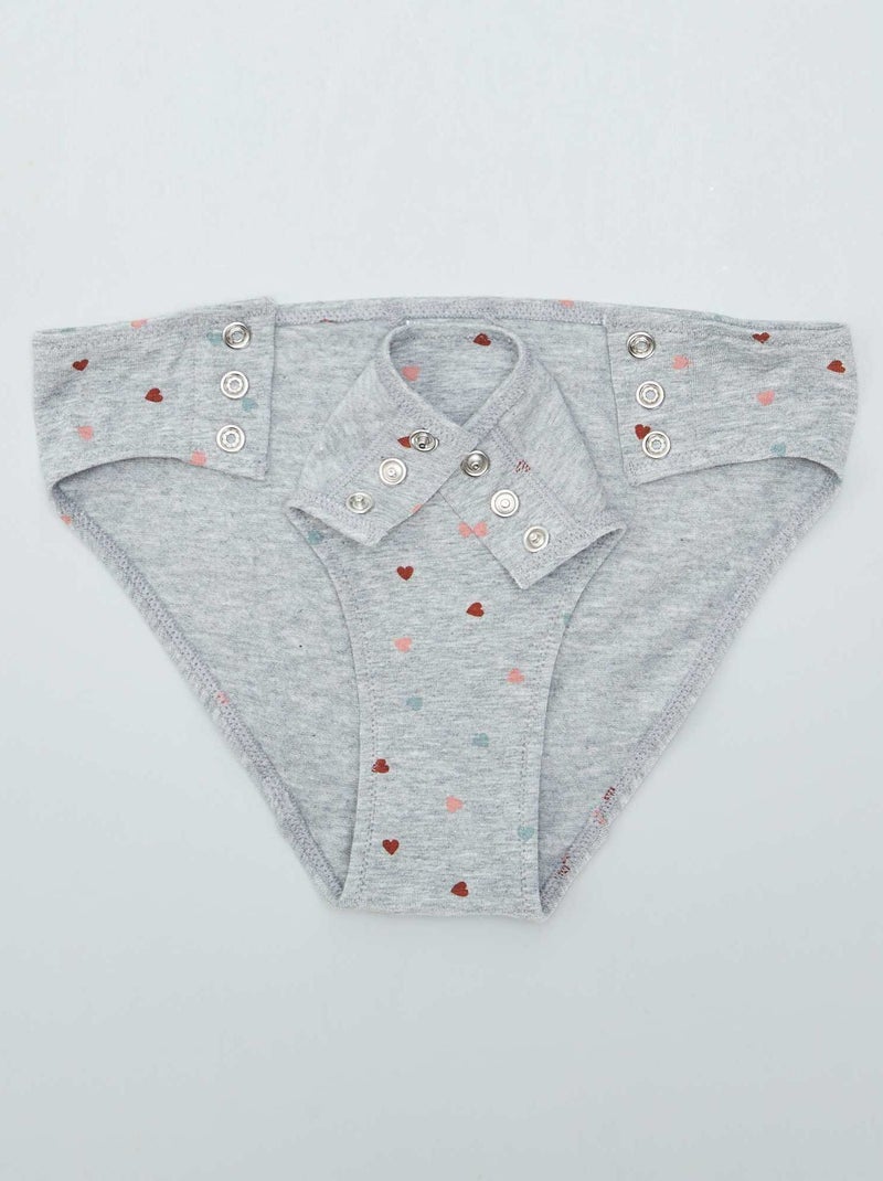 Lot de 2 culottes - collection facile à enfiler Gris/rose - Kiabi