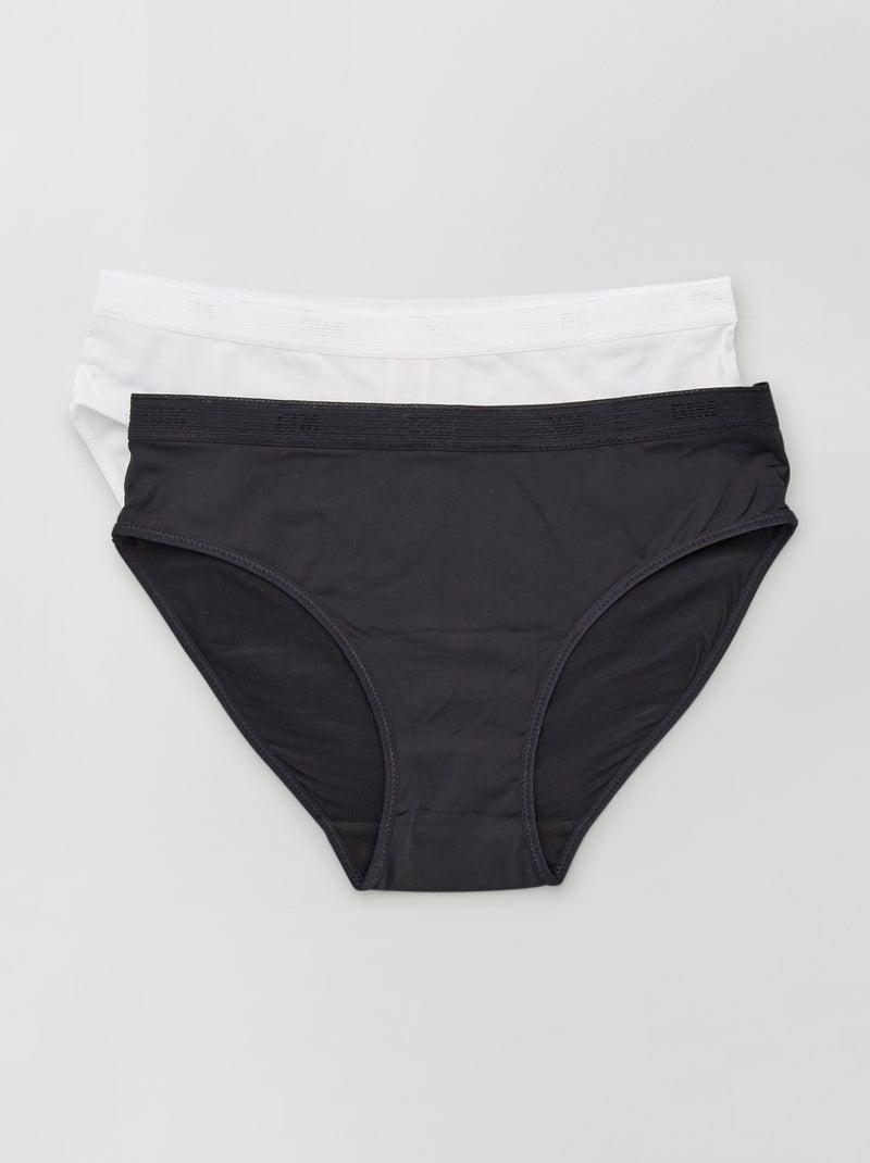 Lot de 2 culottes 'DIM' blanc/noir - Kiabi