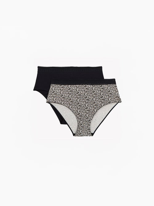 Lot de 2 culottes hautes coton - rougegorge lingerie - Kiabi