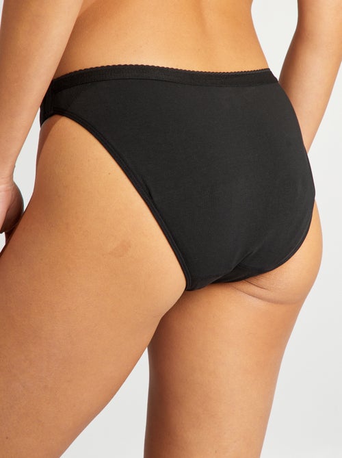 Lot de 2 culottes menstruelles lavables coton  - collection facile à enfiler - Kiabi