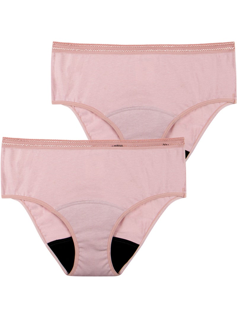 Lot de 2 culottes menstruelles taille haute femme athena Rose - Kiabi