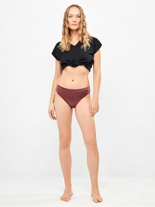 Lot de 2 culottes sans coutures en microfibre satinée - Kiabi